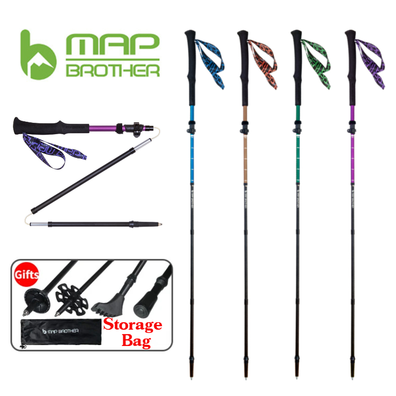Trekking Pole Carbon - MAP BROTHER M3030 Leichter, zusammenklappbarer, zusammenklappbarer