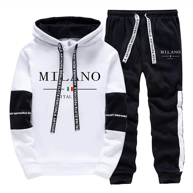 Joggers Pants - Herren-Set/Hoodie/Hose Italien Trendiger Hoodie Sportbekleidung Outfit