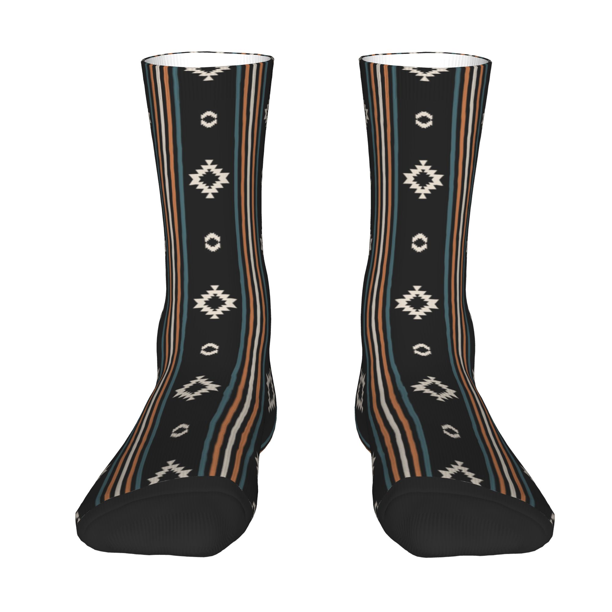 Sports Socks - Maßgefertigte Süße Azteken Südwestliche Motiv-Streifen-Socken für
