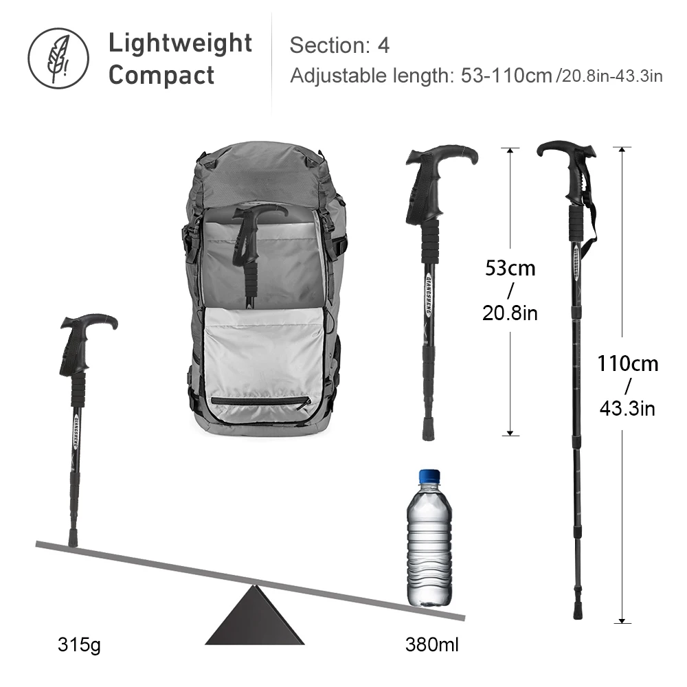 Outdoor Faltbarer Trekkingstoc – Trekking Pole Carbon Bewertung und Preis